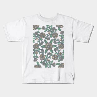 Geometric Delicious Floral Garden Pattern 3 Kids T-Shirt